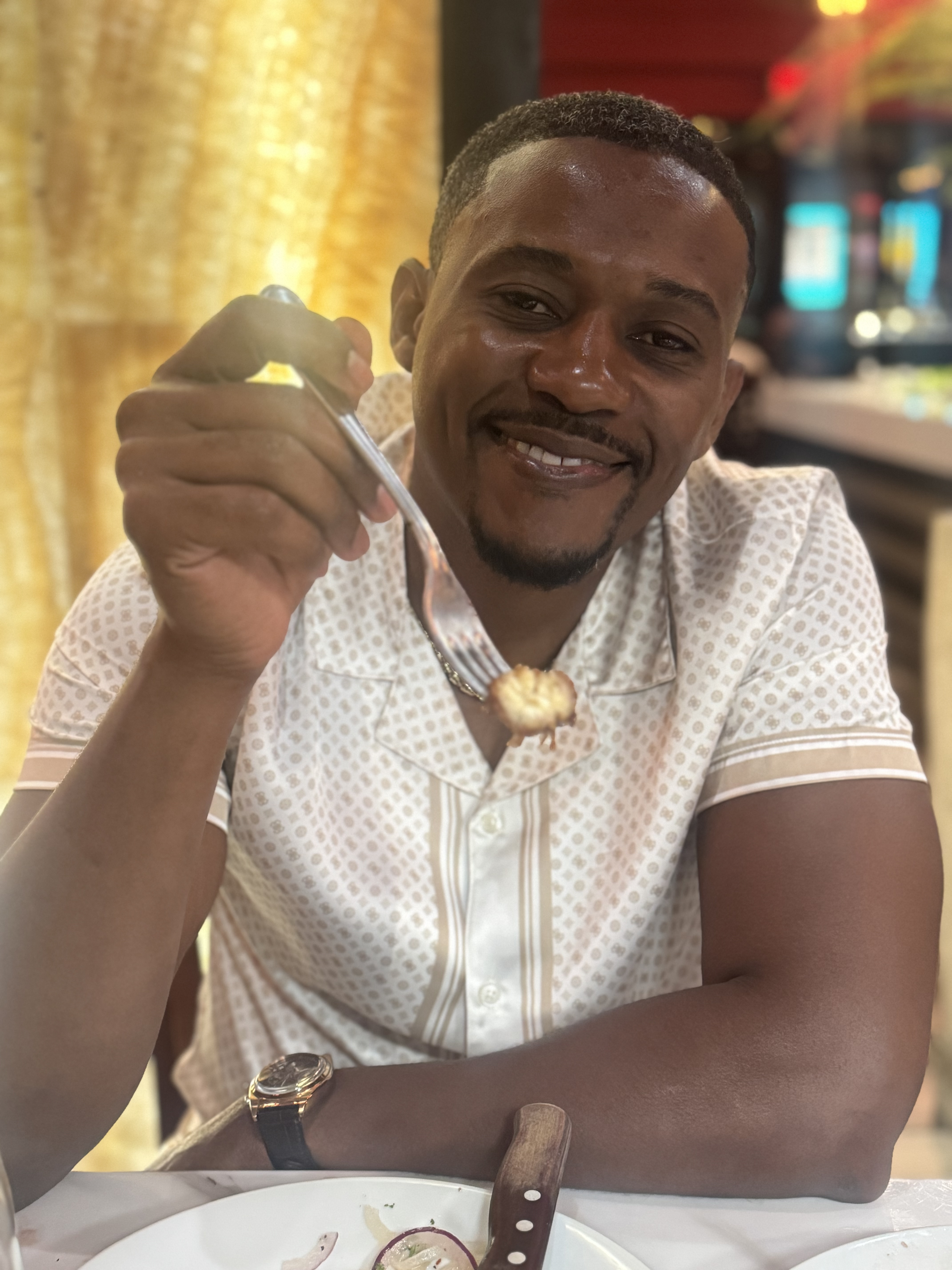 Rudy enjoying a great meal