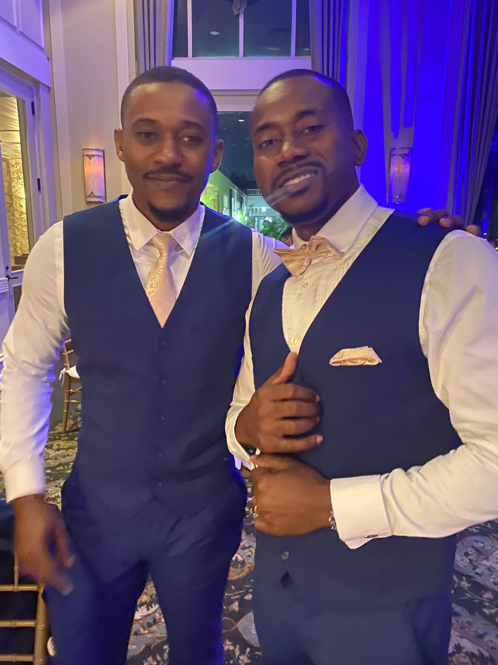 Rudy dressed up with a friend